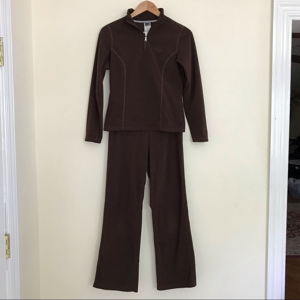 Vintage The North Face brown track suit sweater pants set casual lounge
